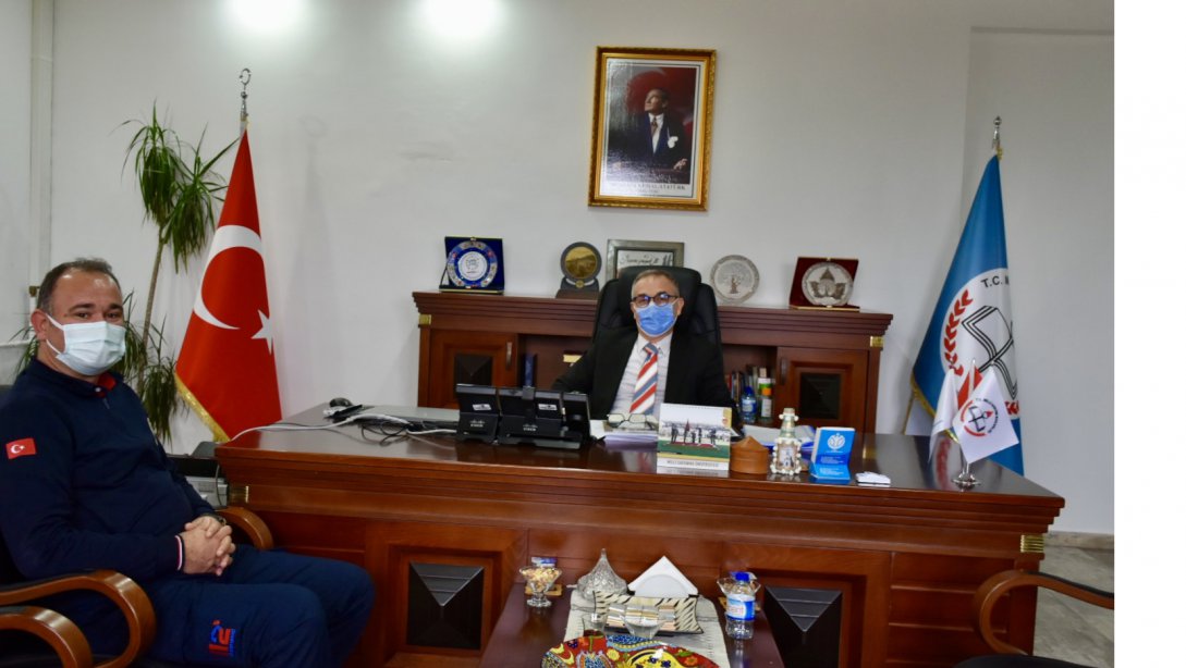 112 Çağrı Merkezi  Müdürü  İbrahim Barış KALIN, İl Milli Eğitim Müdürümüz Mustafa Sami AKYOL'a Hayırlı Olsun Ziyaretinde Bulundular