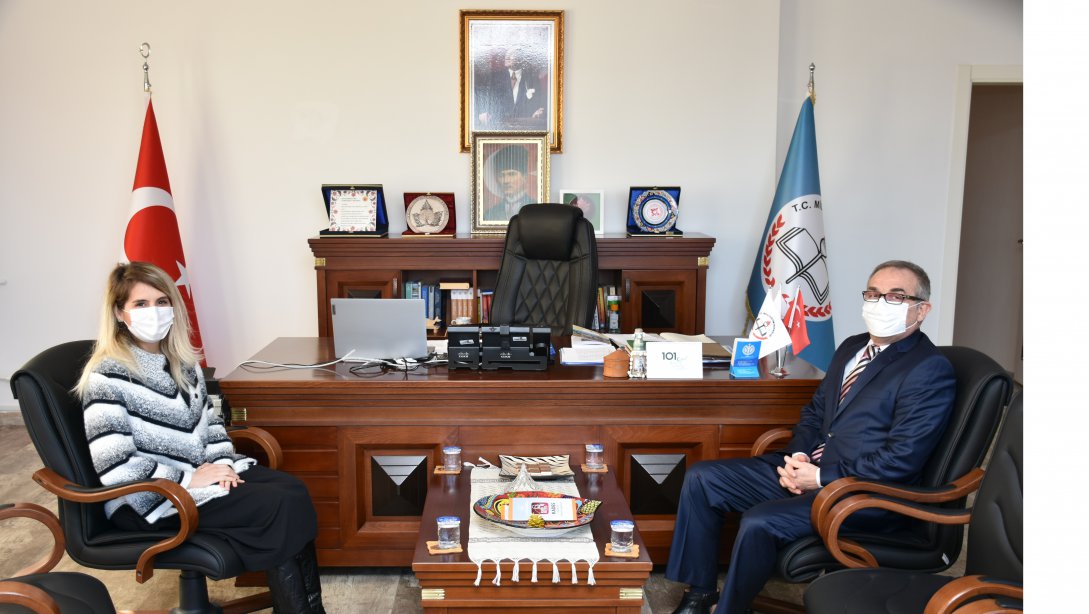 İl Özel İdaresi Genel Sekreteri Seda BAYRAKCI,  İl Milli Eğitim Müdürümüz Mustafa Sami AKYOL'u Ziyaret Etti.